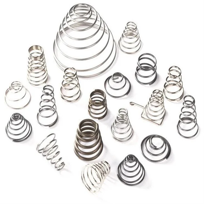 Heli spring Manufacturer custom sliver black small conical  stainless steel tower type spring