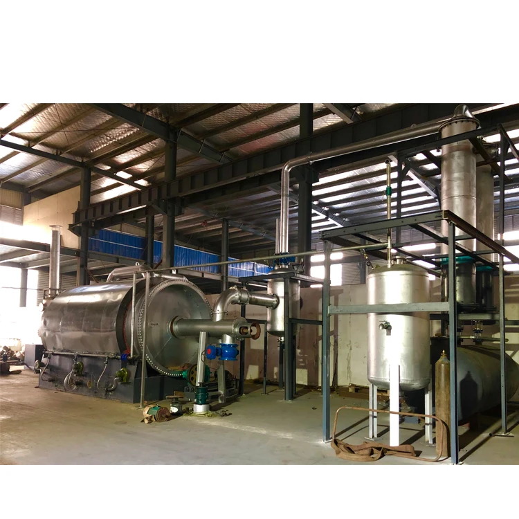 High efficiency batch type waste tyre/plastic pyrolysis plant to produce oil/carbon black/steel wire