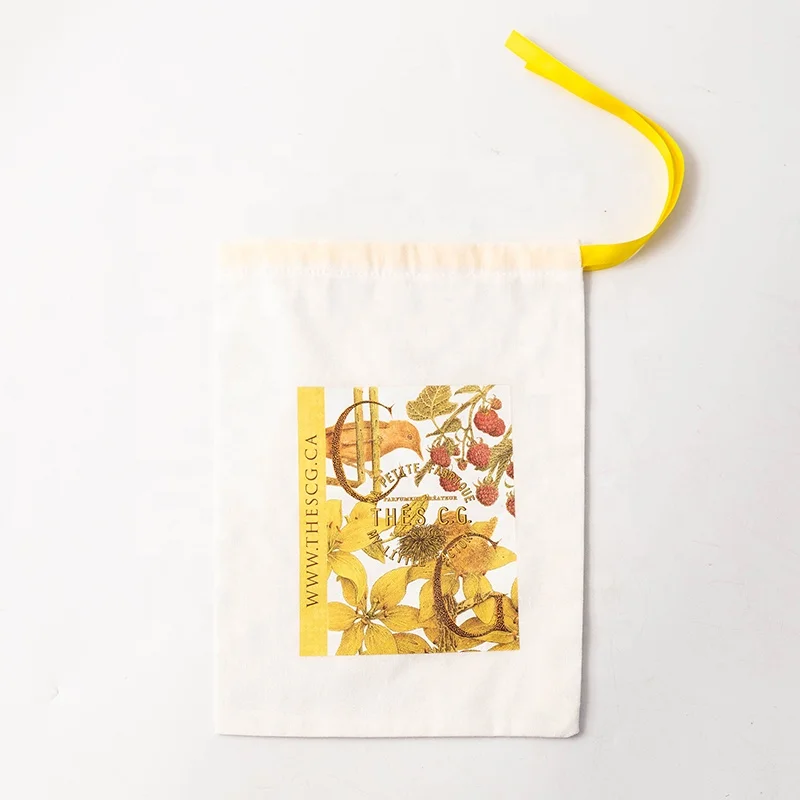 Wholesale Customized Cotton Muslin Drawstring Tea Shopping Bag Jewelry Pouch