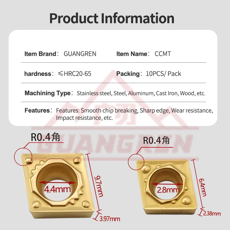 High Finish Ccmt 060204 Insert Carbide Turning Cnc Lathe Tools