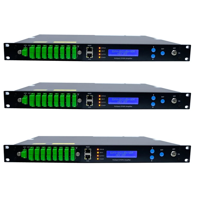 HONDAO EDFA WDM 8 ports AC/DC Opticl EDFA Amplifier for CATV