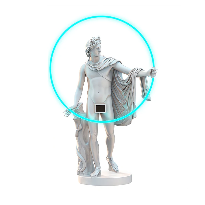 Resin Craft Large Sculptures Artworks Interior Decoration Sculpture With Lamp Full Body Apollo Statue H210cm