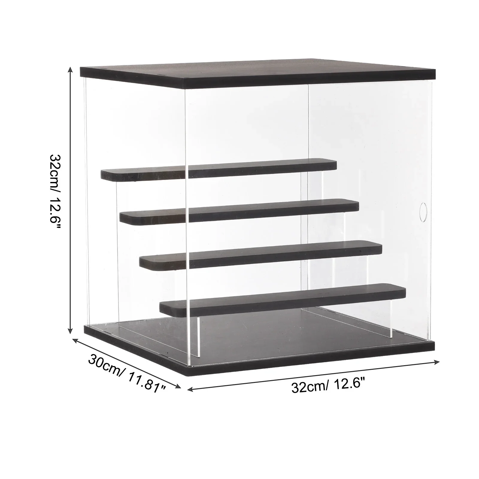 bespoke clear acrylic display case with LED light 4-tier dustproof showcase boxes for collectibles