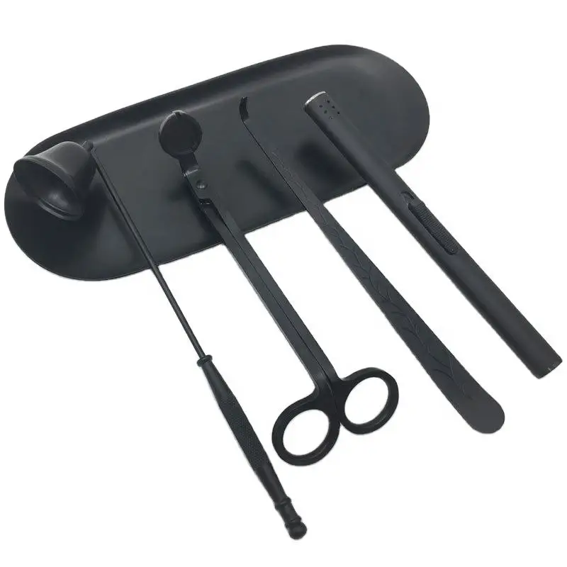 Private Label 5pc Wick Trimmer Candle Extinguisher Kit Gold Renaissance Wick trimmer/Snuffer Candle Care Accessory Set