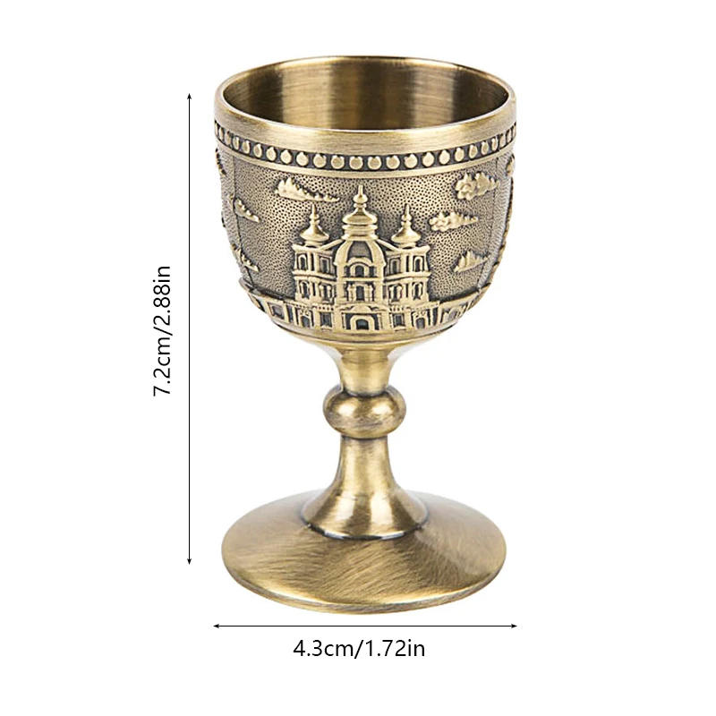 Wine Cup Shot Glass Liqueur Goblet 45ml 30ml Hand-Made Vintage Pure Copper Engraving Flower Pattern Chalice for Drinking Water