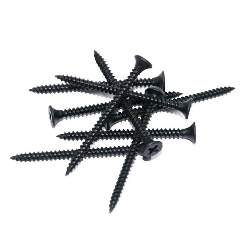 Drywall nails wood screws Black countersunk head Phillips tapping screws