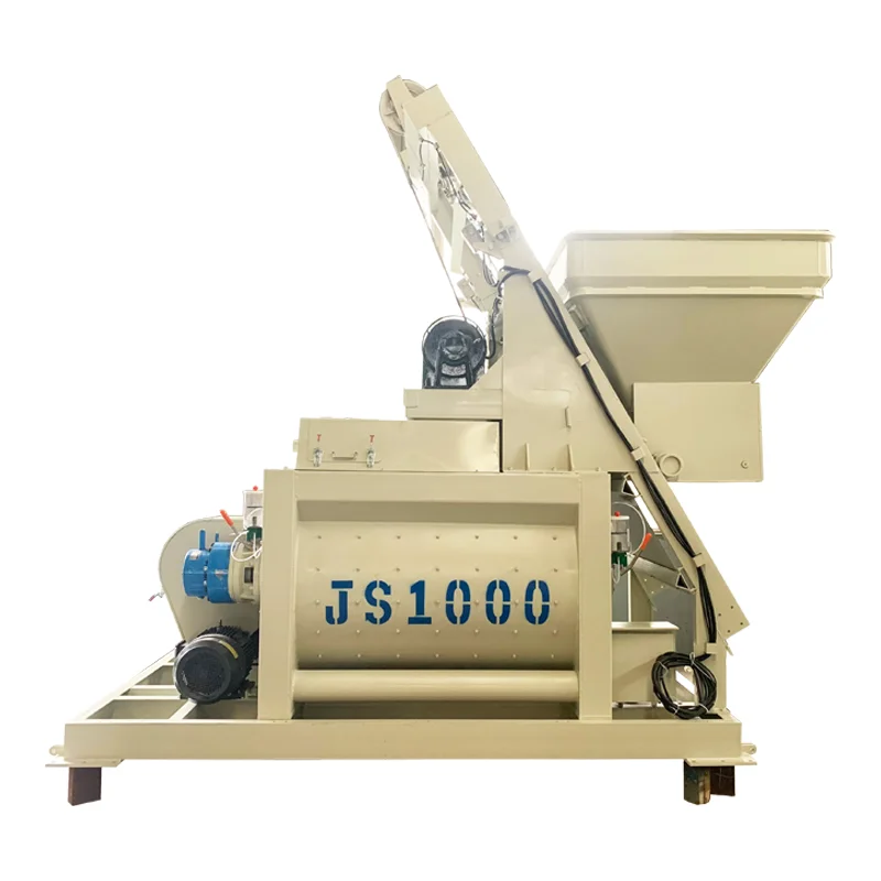 JS1000 Forced Horizontal 50m3/h Integrited Twin Shaft Concrete Mixer Concrete Machinery with Cement Hopper