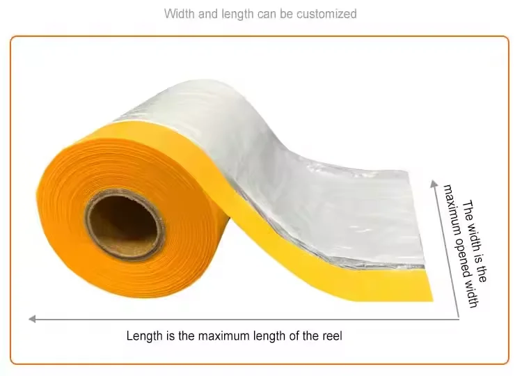 EONBON Automotive Masking Film Roll For Car Surface Plastic Covering Painters Pre-taped Protective Car Masking Film Tape