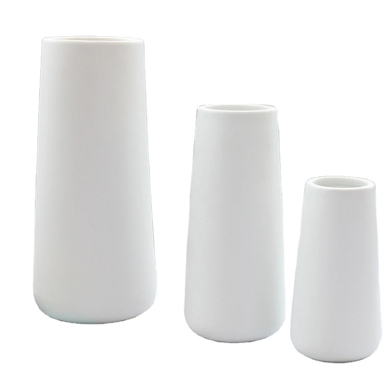 Modern Porcelain Vases Ins Wedding Decorative 4 Options Same Style Custom Logo Vases White Ceramic Vase Set