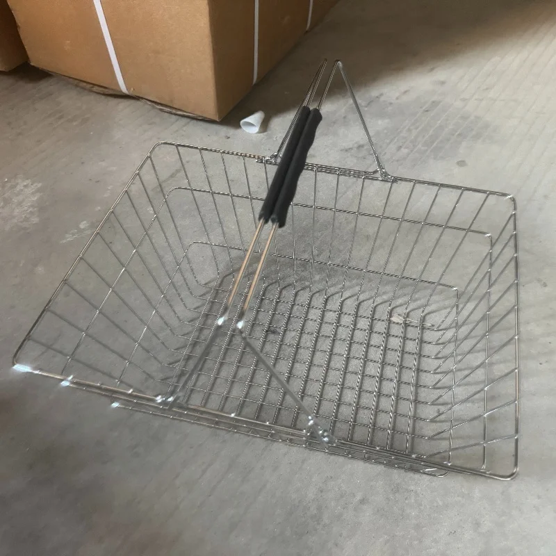 chromed 24 L Shopping Basket handle basket