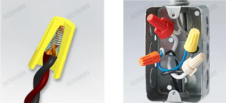 500pcs package high quality P3 orange color 600v plastic spring fast electric twist on wire connector