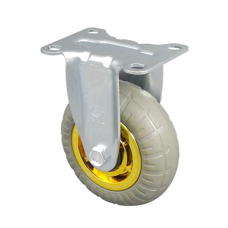 JXL high elastic rubber wheel caster super quiet 4 inch medical industrial directional wheel