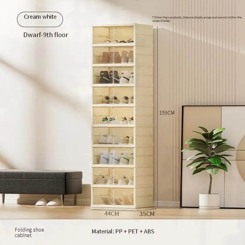 Folding Shoe Cabinet FREE Installation Required Large Capacity, Multi-Layer Household Plastic Transparent Storage Shoe Box