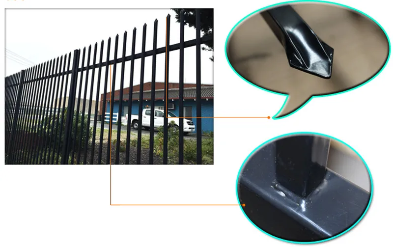 Commercial Welded Wrought Iron Gate Grill Fencing for Garden Fence with Spear top