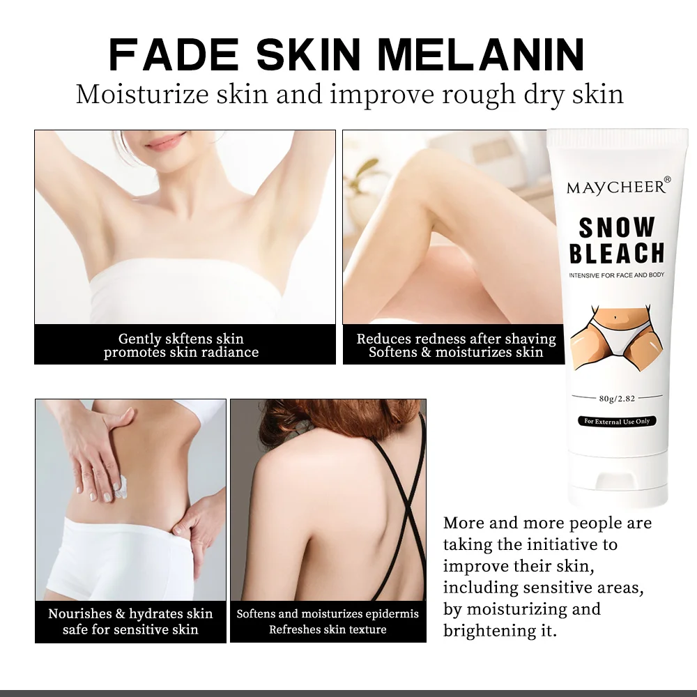 Maycheer High Quantity 80 ml Whitening Face Cream Skin Whitening Cream Face Underarms Bikini Area Intimate Body Whitening Cream