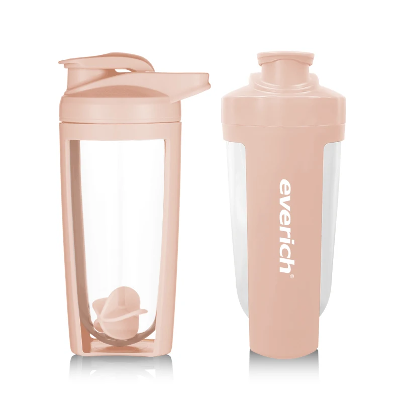 Everich New Custom Color Logo 710ml 24oz Plastic Shaker Bottle Protein Mixer for Sport Gym with Stirring Ball Wholesale