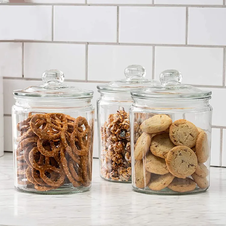 airtight glass jar Wide Mouth 1/2 Gallon big Kitchen Glass Cookie glass jar with  lid