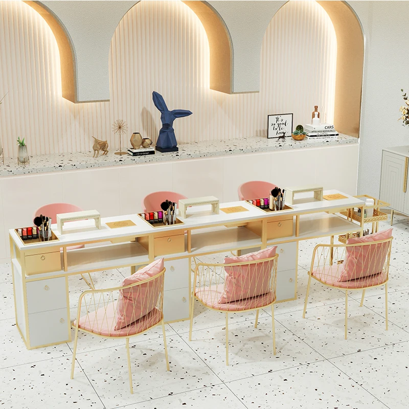 Modern Nail Salon Design Nails Table Salon Manicure Furniture Manicure Desk Stool Chair Desk Nail Salon Tables