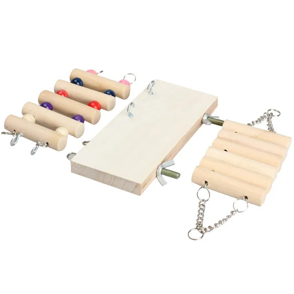 Hamster Squirrel Dragon Cat Springboard Log Springboard Jump Natural Woods Board Log Bird Perch Parrot Toys Cage Accessories