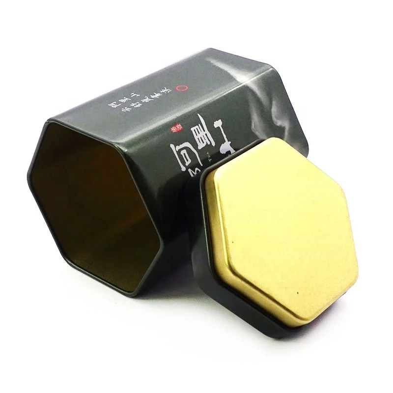 Six Sides Shape Metal Box Various colors of metal tin cans containers environmentally friendly packaging tinplate cans custom