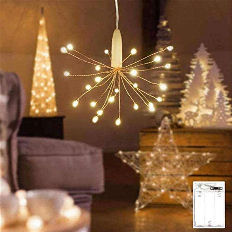 Cross-Border New Products Hot Sale Holiday Lighting Beautiful Led Cooper Wire Firework Light