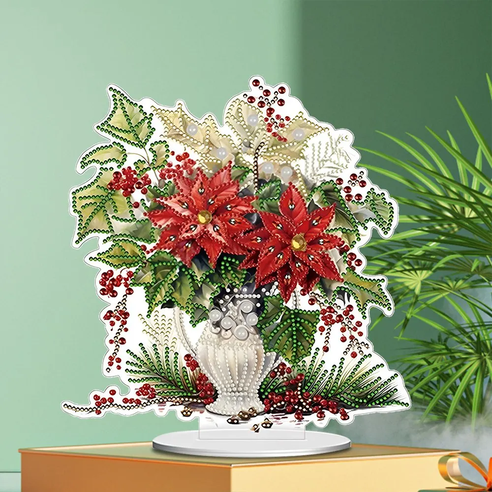 Factory Price 5D DIY Acrylic Diamond Painting Rose Vase Kit Home Desktop Decorative Art Craft Mosaic Painting Desktop Ornaments