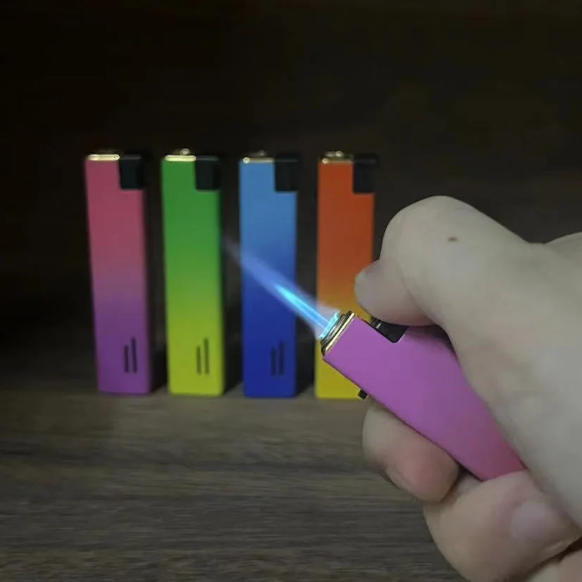 Customization Metal windproof lighter colorful steel uv print lighter refillable torch windproof lighter