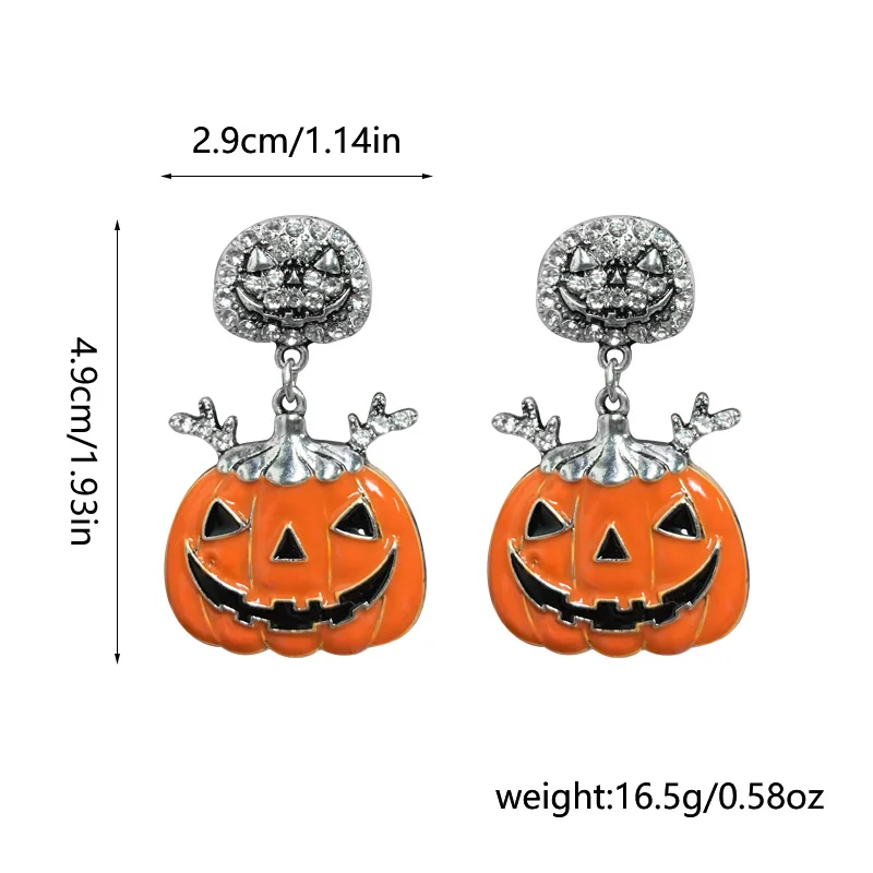 Best Selling Halloween Novelty Personalized Funny Cartoon Oil Drop Enamel Gold Plated Pumpkin Ghost Bat Earrings Wholesale