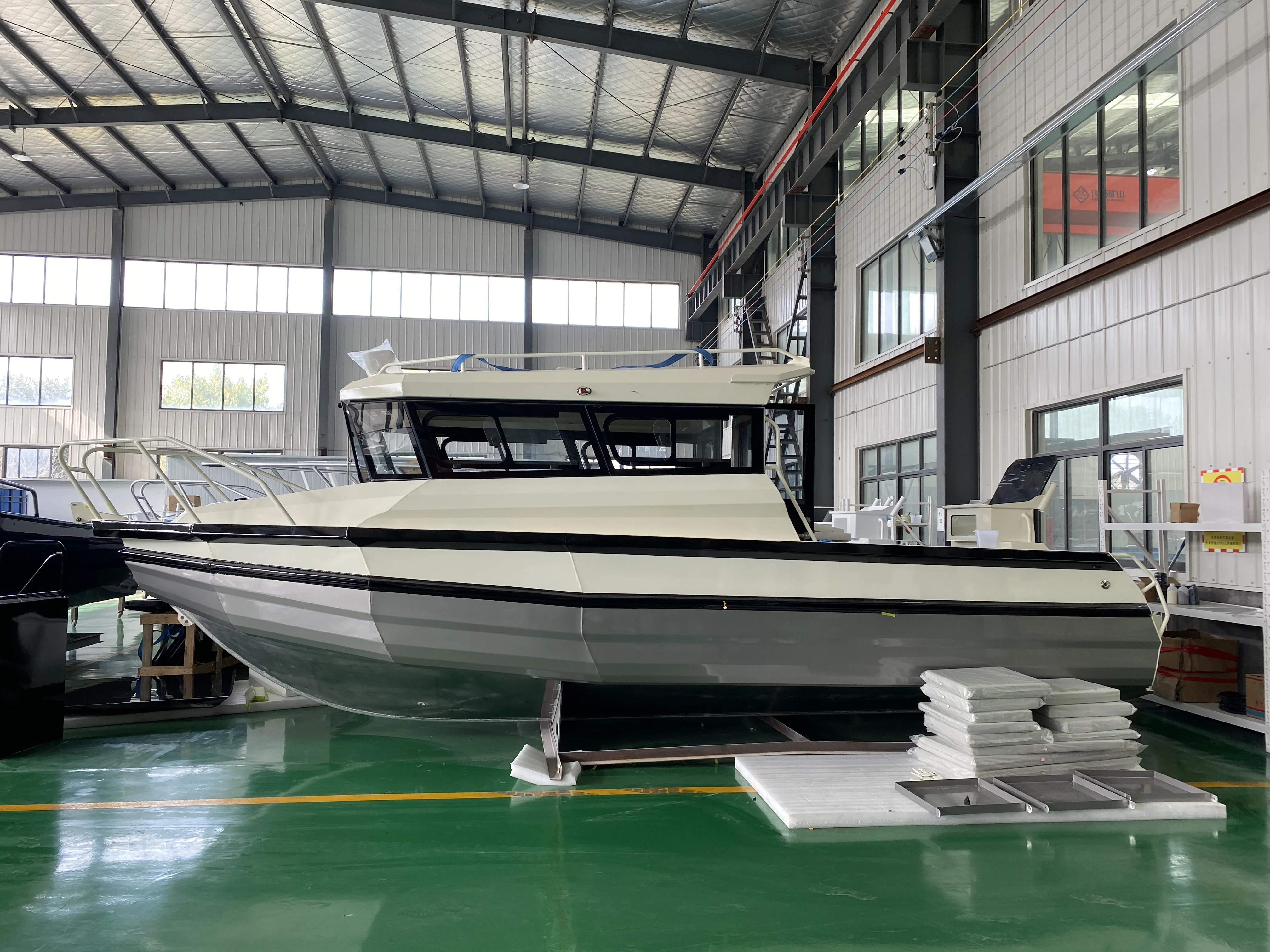 Factory Allsea Easycraft 750 7.5m 25ft Aluminum welded pontoon deep v hull sea fishing boat for sale