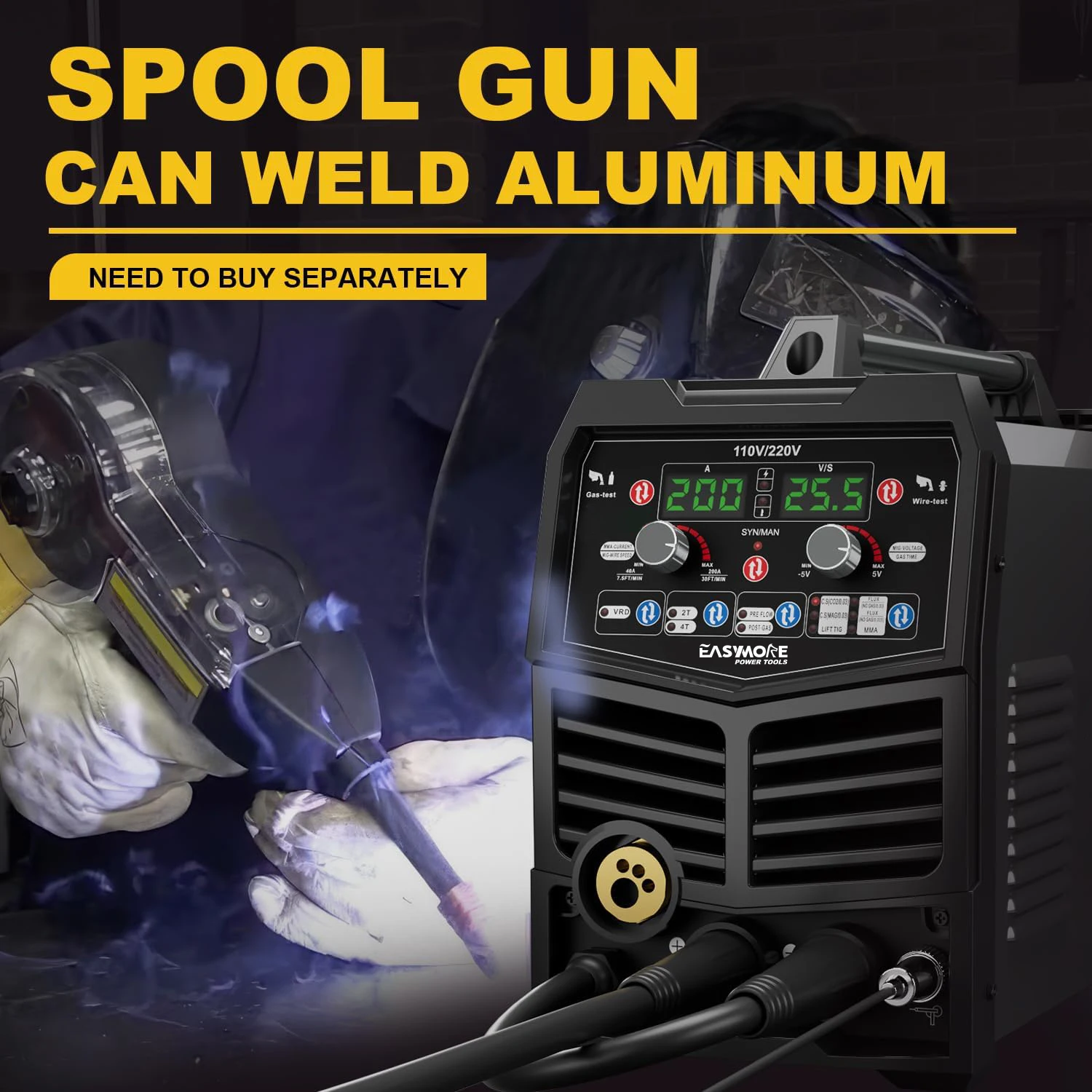 6 in 1 wire welders 110 volt no gas 200A mig flux welder mig welding machine with over-heating protection