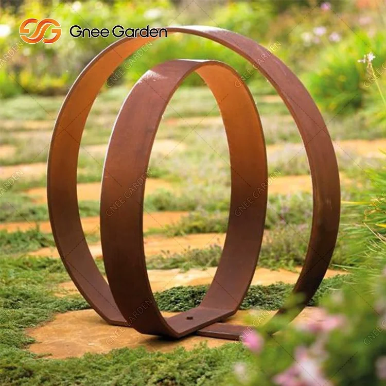 Новый дизайн стальная скульптура Corten Прямая поставка с завода садовый ландшафт ручной