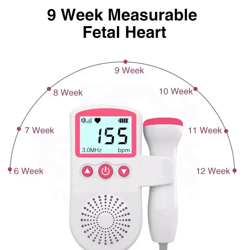 Portable Hospital Grade oem pocket fetal doppler baby heart rate beat monitor doppler