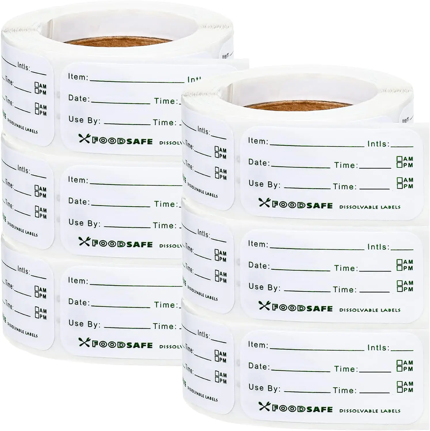 Перерабатываемые этикетки со сроком годности 3x2 дюйма для пищевых продуктов с указанием даты использования наклейки 300 съемные в рулоне