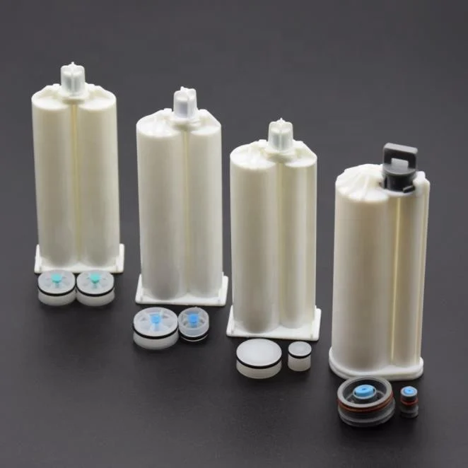 All Size 50cc Double Barrel Plastic Glue Applicator Dual Syringe Cartridge Tube for AB Glue Dispensing