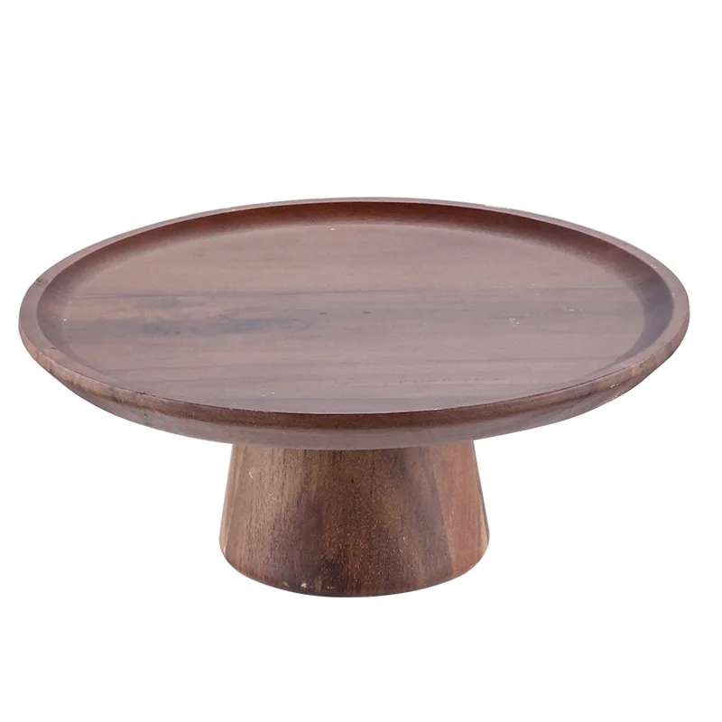 wholesale nordic hot sale cheap rubber solid wood food fruit serving charger plate round acacia wooden plate