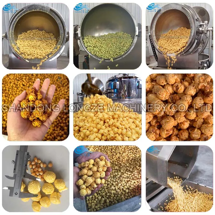Factory Supply Popcorn Fully Coating Machine Fully Automatic Gas Popcorn Making Machine