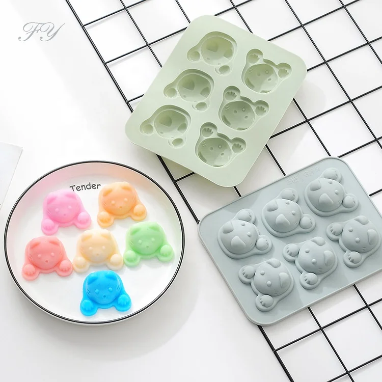 Wholesale Baking Silicone Mould 6 Even Cartoon Anime Pastry Candy Mould DIY Chocolate Pastry Mould