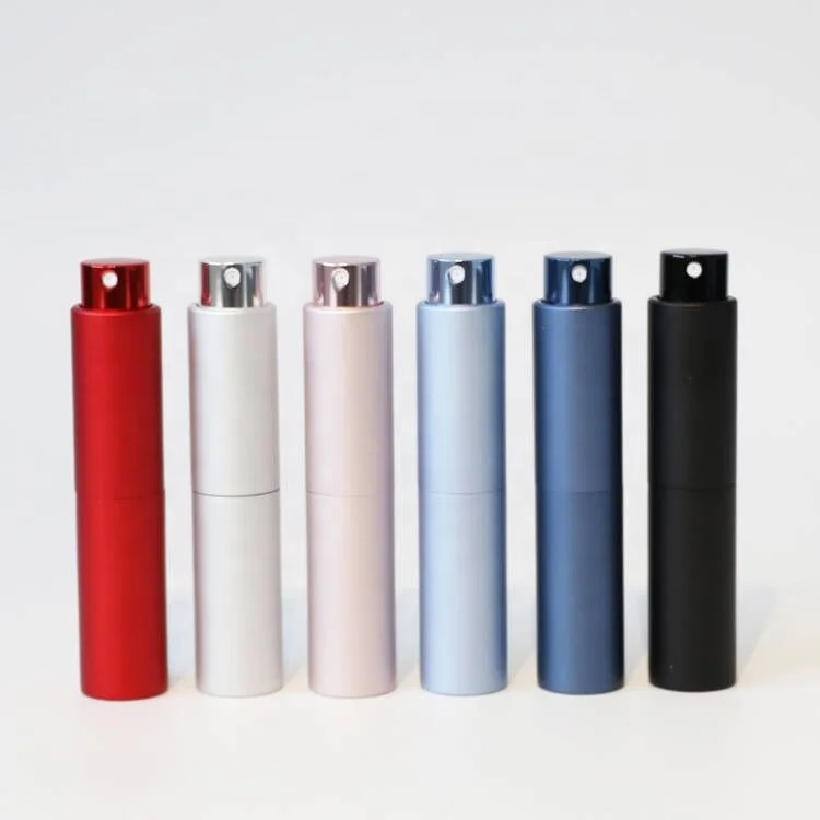 RTS Round colorful 5ml Twist Up Metal Cologne Spray Bottle Aluminum Portable Refillable Perfume Atomizer
