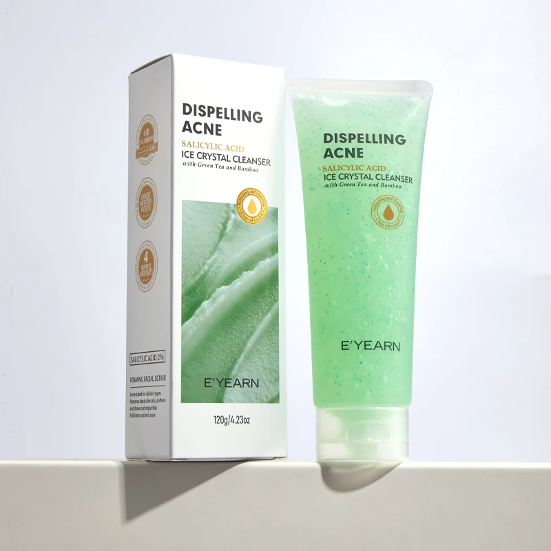 Acne Face Wash Cleanser Green Tea Natural Organic Smoothing Skin Salicylic Acid Deep Cleansing Foaming Facial Acne Cleanser