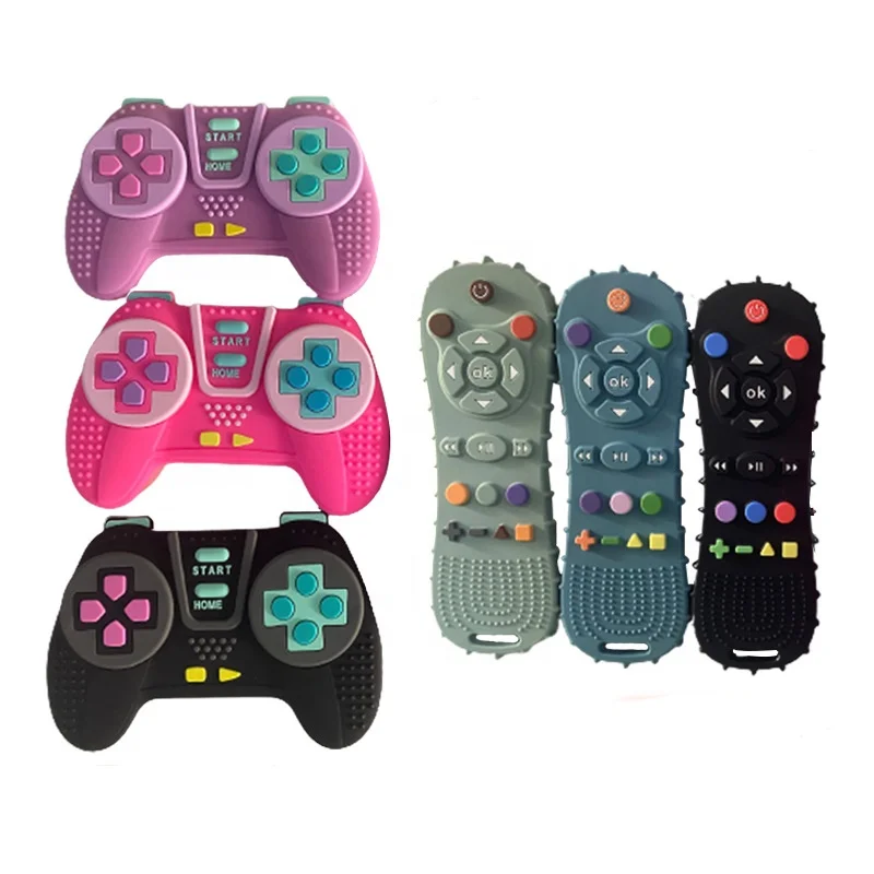 New Wholesale TV Remote Control Design Silicone Baby Teether Silicone Baby Teething Toys