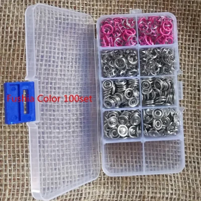 
100set/Box High Quality Metal Multicolor Prong Snap Buttons Metal Fasteners Press Stud For Romper Buckle Snap Baby Clothes DIY 