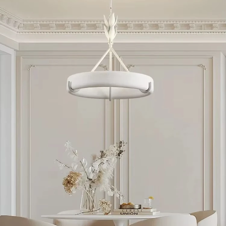 French light luxury palace plaster chandelier retro European living room chandelier bedroom art villa cream lamp