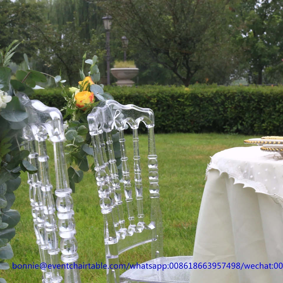 China Factory Event Clear Plastic Napoleon Chairs and Round Table for Wedding Banquet