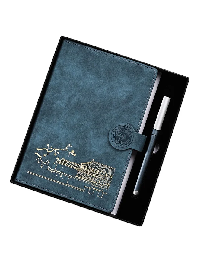 Customized Hardbound notebook Writing Book with Magnetic Buckle Embossed Logo Notepad Office Learning journal Diary