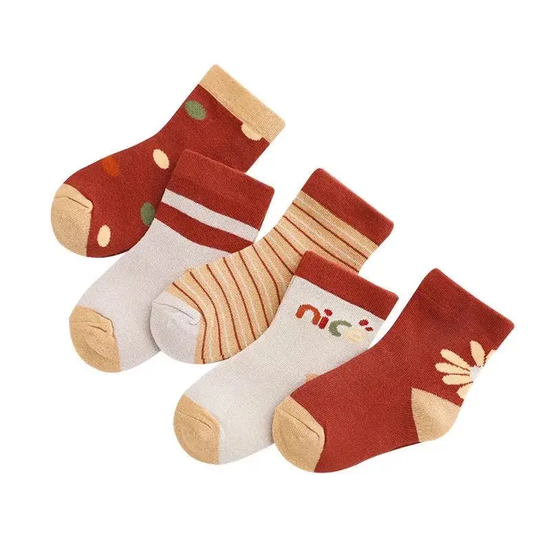 Новые хлопковые носки с нескользящей подошвой для малышей