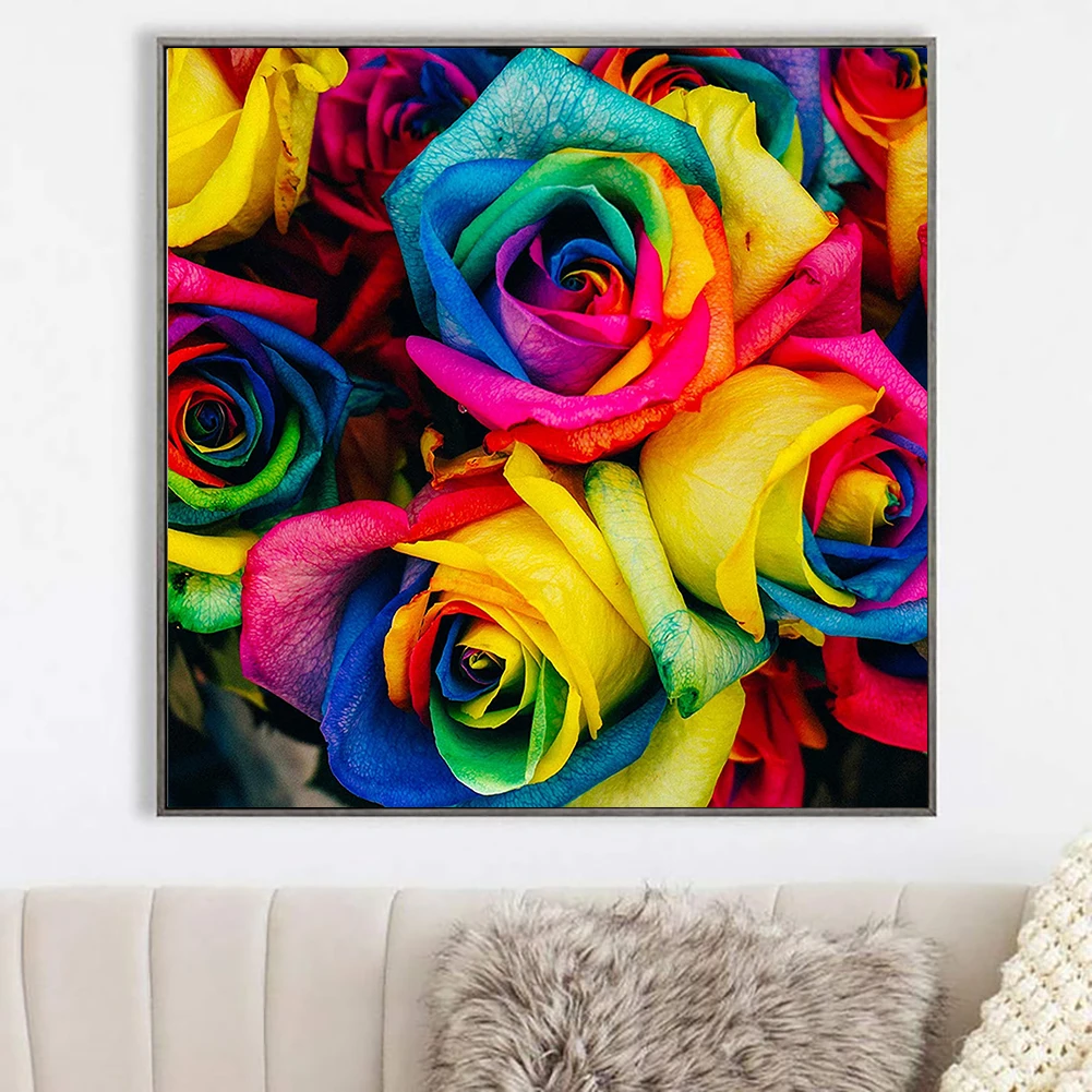 
Embroidery cross stitch stitch printed rose flower wall decoration pictures cross stitch sets 