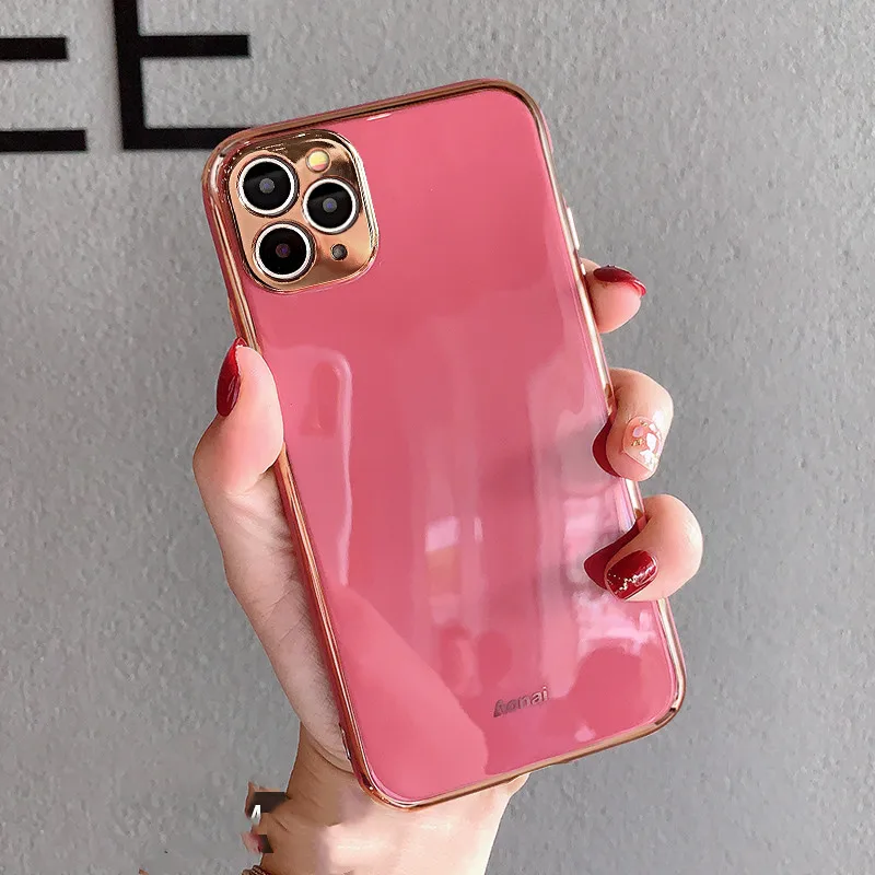 Чехол для iPhone 13, роскошный силиконовый чехол с золотым гальваническим покрытием для iPhone 12 Pro Max 8 Plus 7 Plus xs x, мягкий чехол-накладка