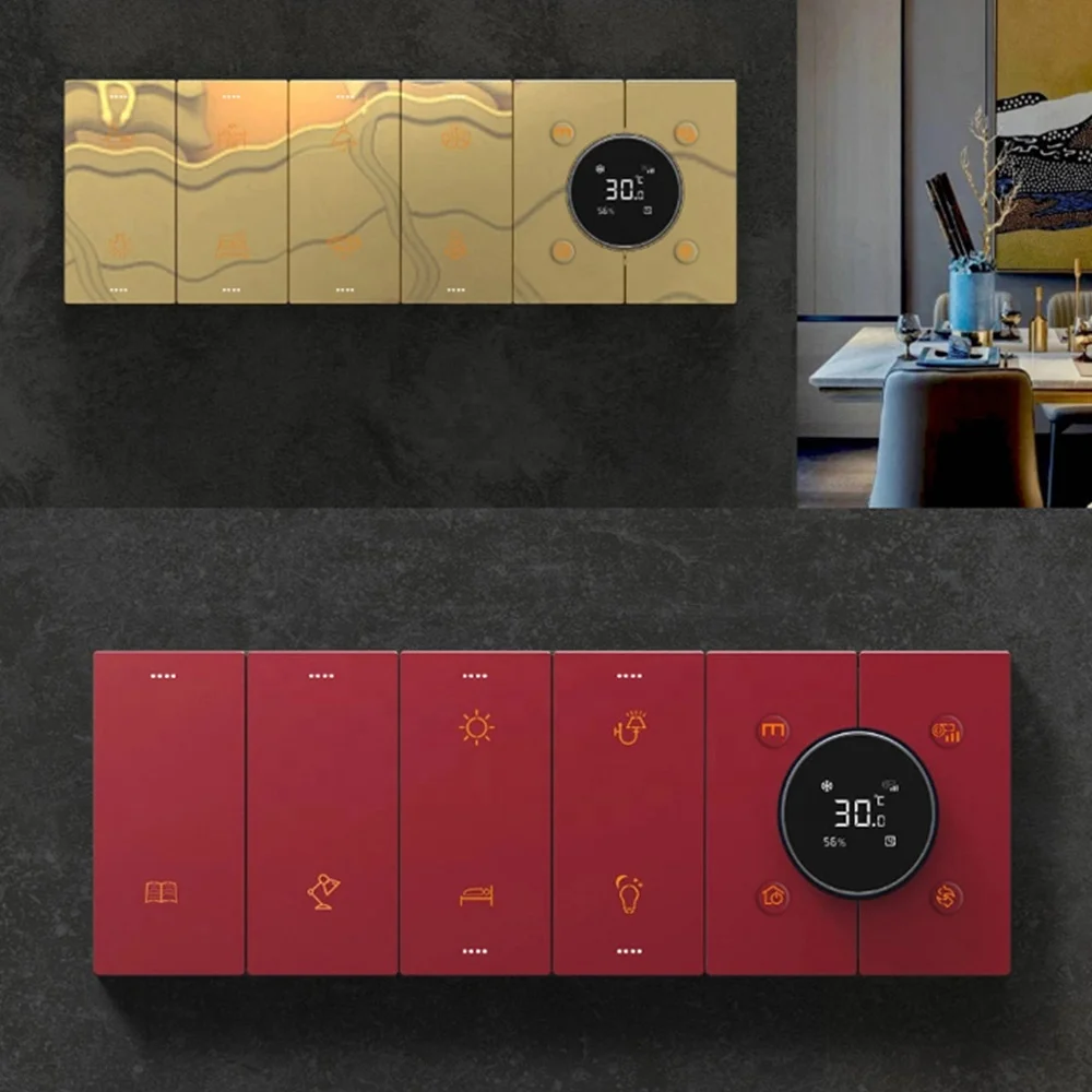 Пользовательская интеллектуальная гостиничная система zigbee switch tuya WIFI Smart 8 gang 6 light