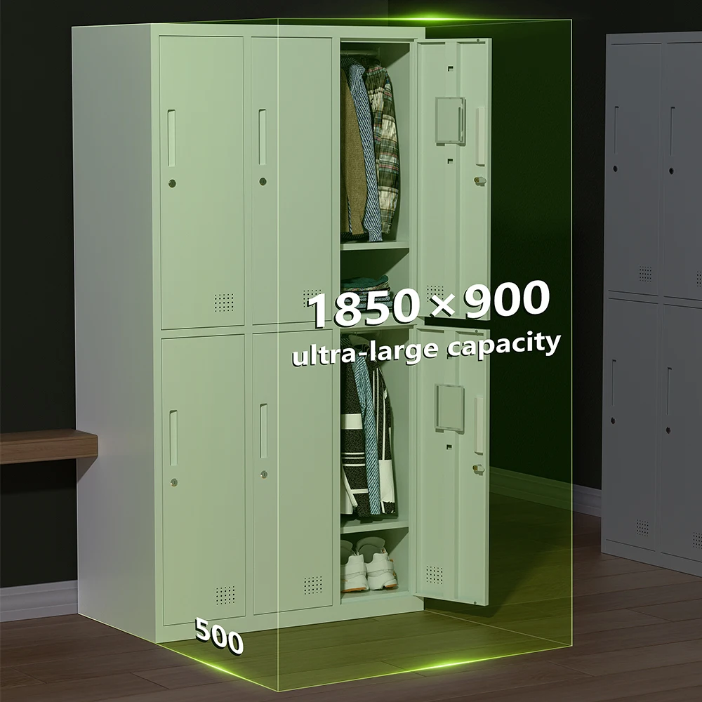 High quality file cabinet Steel Locker Cabinet 6 Door Wardrobe Clothes Storage iron cupboard clothing lockers of office home