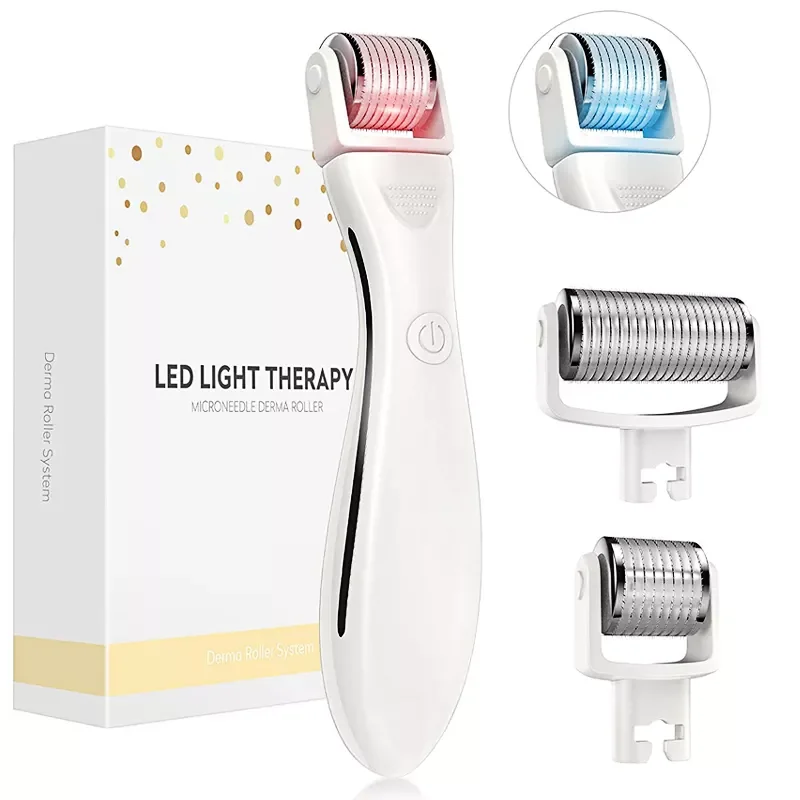 Factory OEM Electric LED Derma Micro Needle Titanium Roller For Acne, Hair Loss